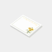 パーソナライズなスタイリッシュで黄色いヒマワリ ポストイット (アングル)