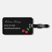 パーソナライズなスタイリッシュで黒くおよび赤いさくらんぼ ラゲッジタグ (裏面横)