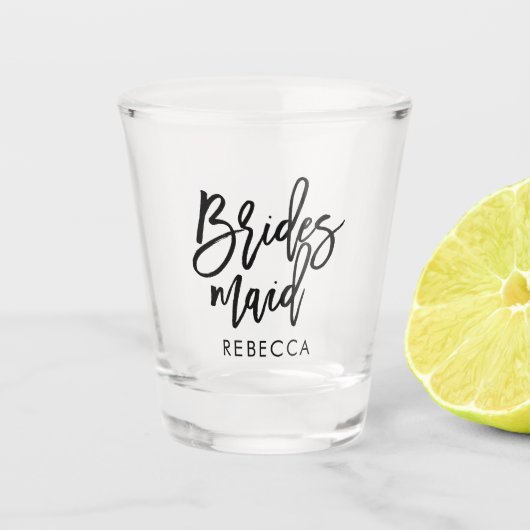 パーソナライズなスタイリッシュな原稿"新婦付添人" ショットグラス (正面)