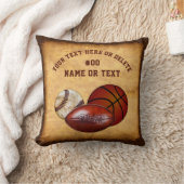 パーソナライズなスポーツがテーマの枕、クールなヴィンテージ クッション (ブランケット)