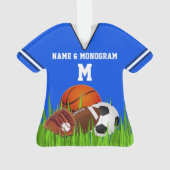 パーソナライズなスポーツのオーナメントあなたの名前、モノグラム オーナメント (裏面)