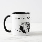 パーソナライズなスラローム水スキーヤーのマグ マグカップ (左)