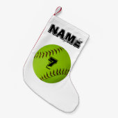 パーソナライズなソフトボールのストッキング スモールクリスマスストッキング (正面 (吊り時))