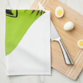 パーソナライズなソフトボールのハート キッチンタオル (四つ折り)