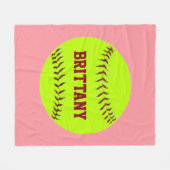 パーソナライズなソフトボールのフリースブランケット フリースブランケット (正面(横))
