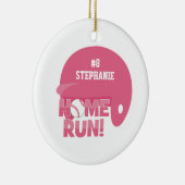 パーソナライズなソフトボールの家の操業ヘルメットのオーナメント セラミックオーナメント (右)