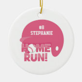 パーソナライズなソフトボールの家の操業ヘルメットのオーナメント セラミックオーナメント (正面)