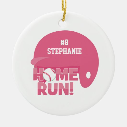 パーソナライズなソフトボールの家の操業ヘルメットのオーナメント セラミックオーナメント (正面)