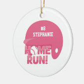 パーソナライズなソフトボールの家の操業ヘルメットのオーナメント セラミックオーナメント (左)