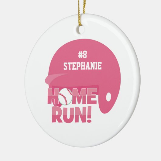 パーソナライズなソフトボールの家の操業ヘルメットのオーナメント セラミックオーナメント (左)