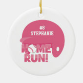 パーソナライズなソフトボールの家の操業ヘルメットのオーナメント セラミックオーナメント (裏面)