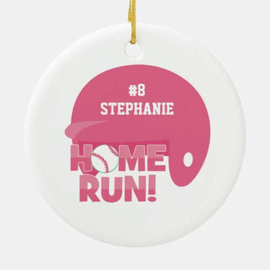 パーソナライズなソフトボールの家の操業ヘルメットのオーナメント セラミックオーナメント (裏面)