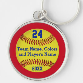 パーソナライズなソフトボールの年長のギフトおよびチーム キーホルダー