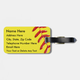 パーソナライズなソフトボールの荷物のラベル、7つのテキスト・ボックス ラゲッジタグ