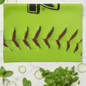 パーソナライズなソフトボールタオル キッチンタオル (折り畳み)