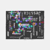 パーソナライズなタイポグラフィの地下鉄の芸術のクリスマスの《写真》ぼけ味 フリースブランケット (正面(横))