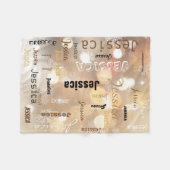 パーソナライズなタイポグラフィの地下鉄の芸術の《写真》ぼけ味の雪片 フリースブランケット (正面(横))