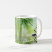 パーソナライズなタケ禅は水プルメリアに投石します コーヒーマグカップ (正面右)