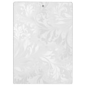 パーソナライズなダイヤモンド音楽ノートの花柄のダマスク織 クリップボード (裏面)