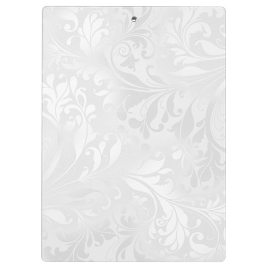 パーソナライズなダイヤモンド音楽ノートの花柄のダマスク織 クリップボード (裏面)