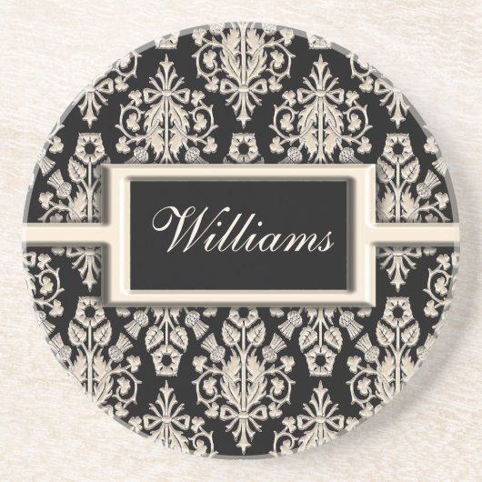 パーソナライズなダマスク織のコースター コースター (正面)