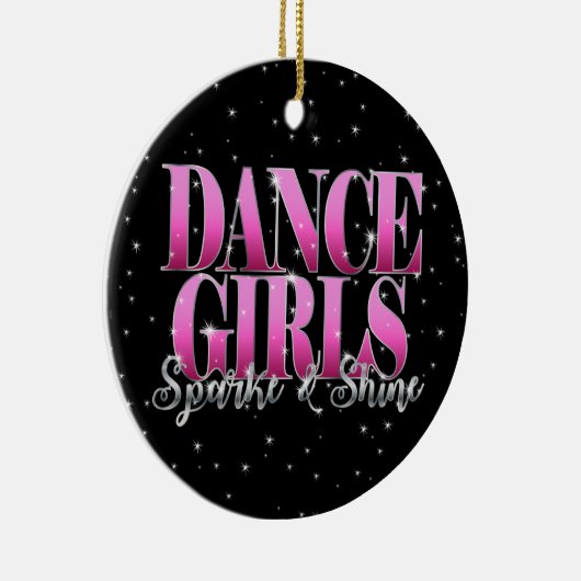 パーソナライズなダンスの女の子輝きおよび輝やき セラミックオーナメント (右)