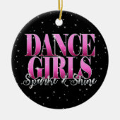 パーソナライズなダンスの女の子輝きおよび輝やき セラミックオーナメント (正面)