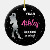 パーソナライズなダンスの女の子輝きおよび輝やき セラミックオーナメント (裏面)