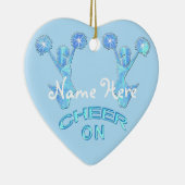 パーソナライズなチアリーダーのオーナメントの名前"応援の" セラミックオーナメント (右)