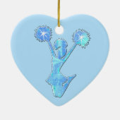 パーソナライズなチアリーダーのオーナメントの名前"応援の" セラミックオーナメント (裏面)