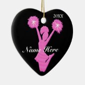 パーソナライズなチアリーダーのクリスマスオーナメント セラミックオーナメント (右)