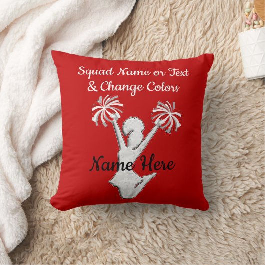 パーソナライズなチアリーダーの枕あなたの文字、色 クッション (ブランケット)