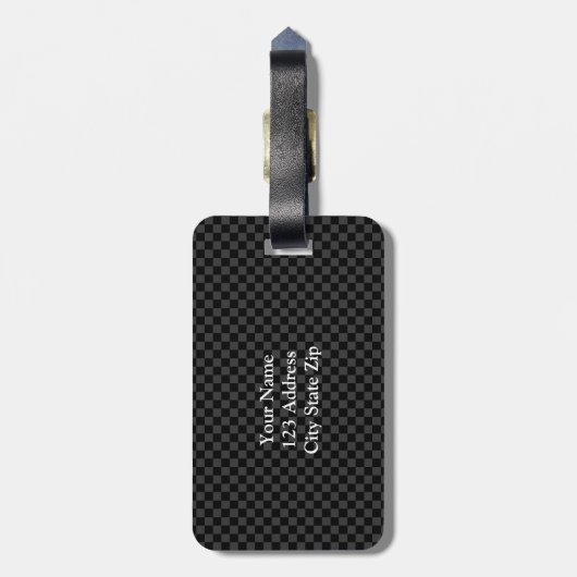 パーソナライズなチェック模様のパターン旅行荷物のラベル ラゲッジタグ (裏面縦)