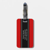 パーソナライズなチェリーレッド旅行荷物のラベル ラゲッジタグ (裏面縦)