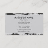 パーソナライズなチャコールグレーの迷彩柄のカムフラージュの名前 名刺 (裏面)