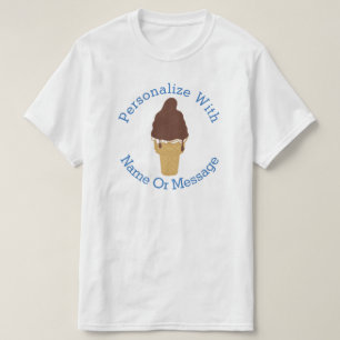 パーソナライズなチョコレートはアイスクリームコーンを浸しました Tシャツ
