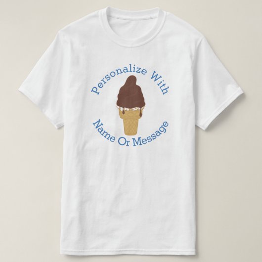パーソナライズなチョコレートはアイスクリームコーンを浸しました Tシャツ (デザイン正面)
