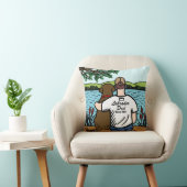 パーソナライズなチョコレートラブラドールおよびパパ2 クッション (椅子)