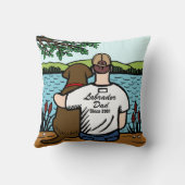 パーソナライズなチョコレートラブラドールおよびパパ2 クッション (裏面)