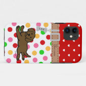 パーソナライズなチョコレートラブラドールの子犬の漫画 Case-Mate iPhoneケース (裏面(横))