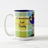 パーソナライズなチョコレート実験室のお父さんの格子縞 ツートーンマグカップ (左)