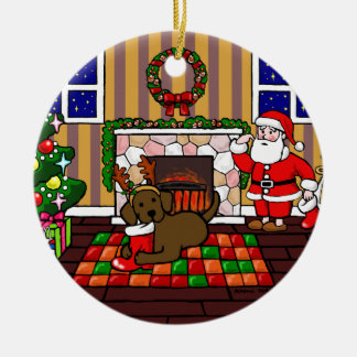 パーソナライズなチョコレート実験室のクリスマスの漫画 セラミックオーナメント
