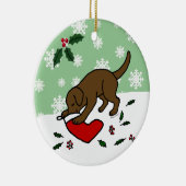 パーソナライズなチョコレート実験室のクリスマスの漫画 セラミックオーナメント (右)