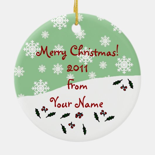 パーソナライズなチョコレート実験室のクリスマスの漫画 セラミックオーナメント (裏面)