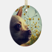 パーソナライズなチワワの倍は味方しました セラミックオーナメント (右)
