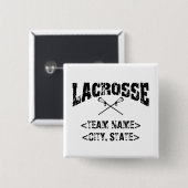パーソナライズなチーム都市国家のラクロスのTシャツ 缶バッジ (正面&裏面)