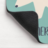 パーソナライズなティール(緑がかった色)およびクリーム色の白くま マウスパッド (コーナー)