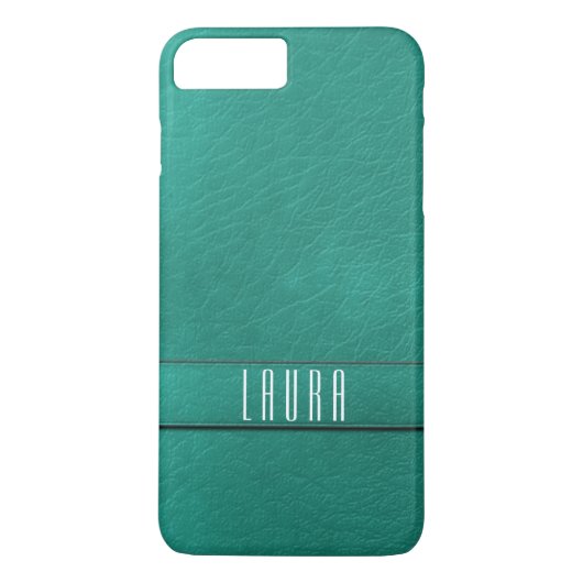 パーソナライズなティール（緑がかった色）のフェイクな革電話箱 Case-Mate iPhoneケース (裏面)
