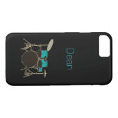 パーソナライズなティール(緑がかった色)は音楽iPhone 7の箱をドラムをたたきます Case-Mate iPhoneケース (裏面(横))