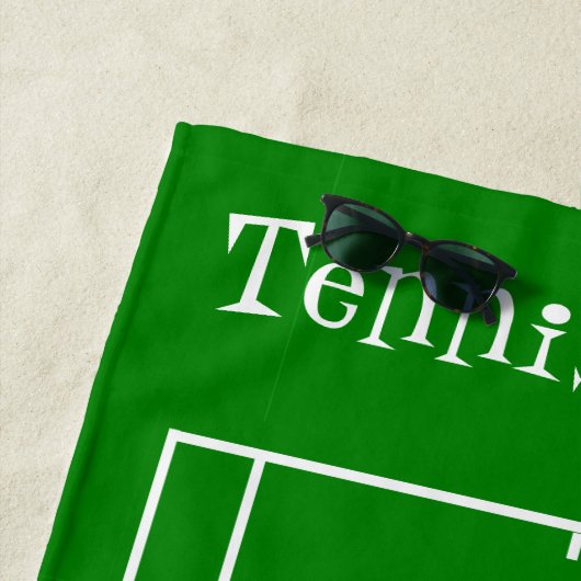 パーソナライズなテニスのデザイン ビーチタオル (インサイチュ)